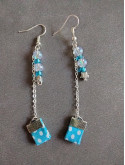 Boucles d'oreilles perles et tissu