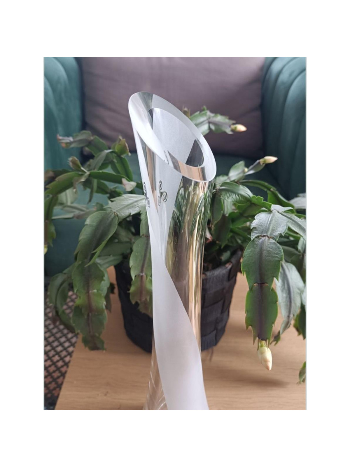 Vase Soliflore Breton Triskel Gravé | Artisanat Verre Sablage | Algan de Lux
