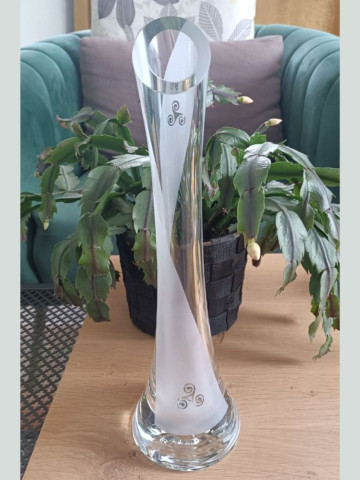 Vase Soliflore Breton Triskel Gravé | Artisanat Verre Sablage | Algan de Lux