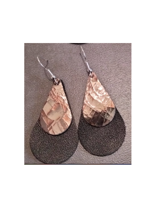 Boucles d'oreilles gouttes en cuir