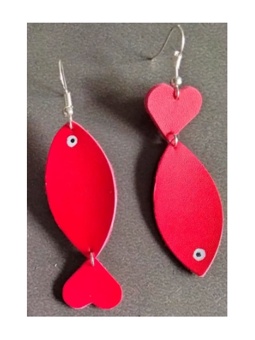 Boucles d'oreilles poissons en cuir