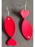 Boucles d'oreilles poissons en cuir