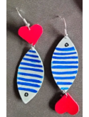 Boucles d'oreilles poissons en cuir