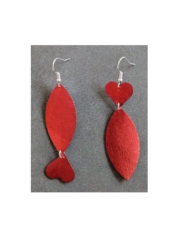 Boucles d'oreilles poissons en cuir