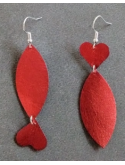 Boucles d'oreilles poissons en cuir