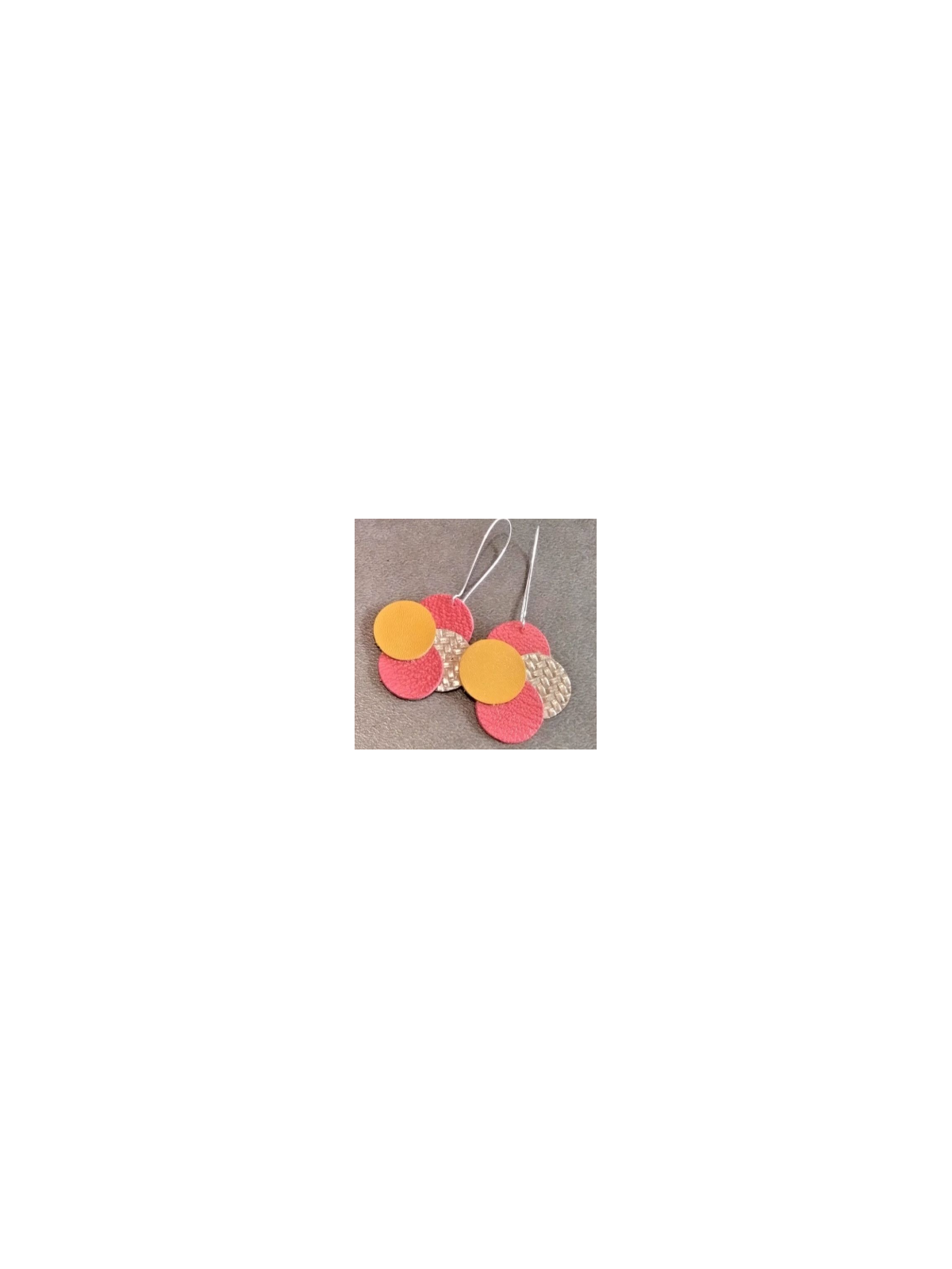 Boucles d'oreilles ronds en cuir