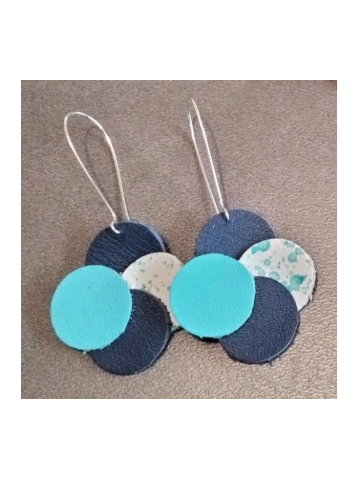 Boucles d'oreilles ronds en cuir
