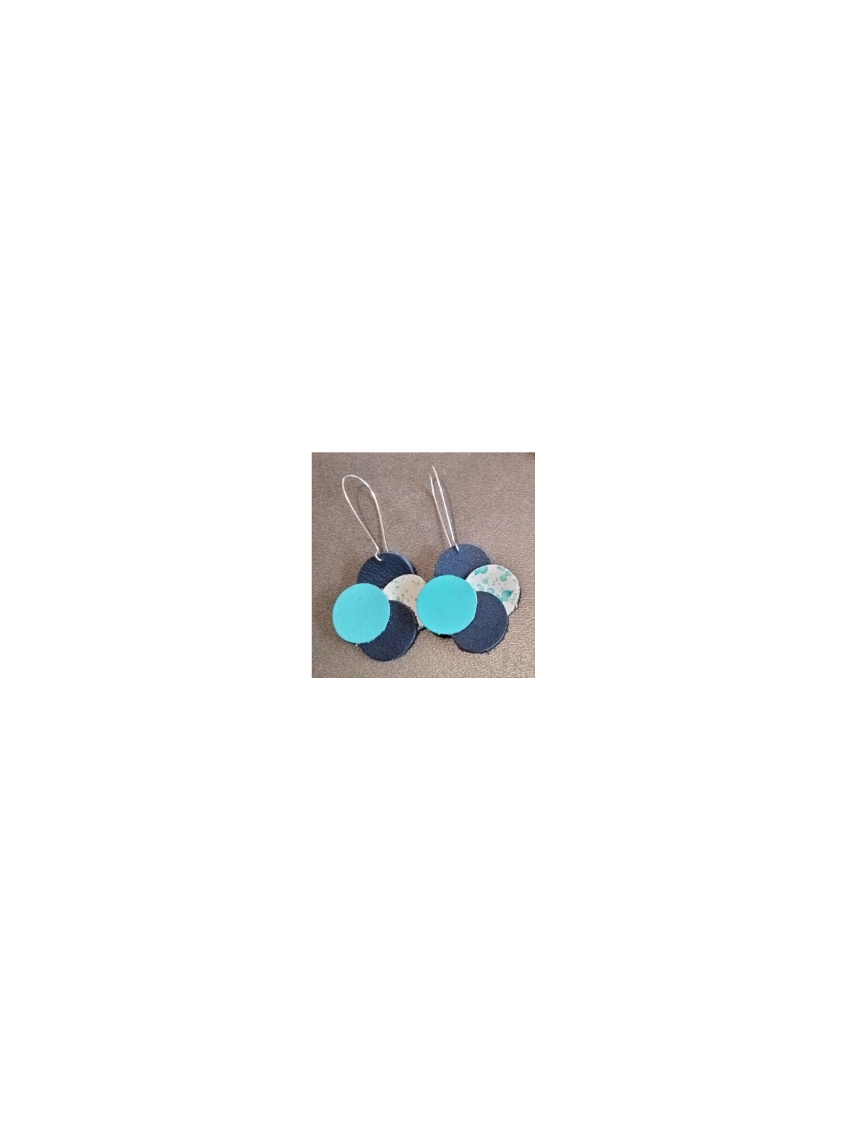 Boucles d'oreilles ronds en cuir