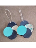 Boucles d'oreilles ronds en cuir