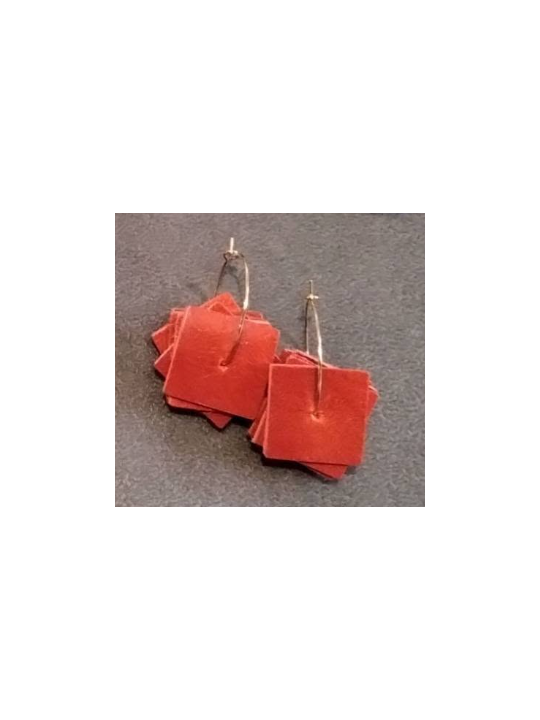 Boucles d'oreilles anneaux avec carrés