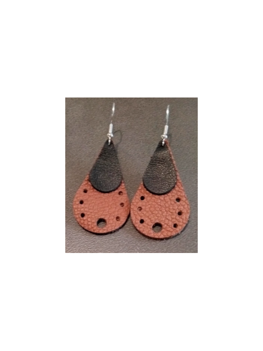 Boucles d'oreilles gouttes en cuir