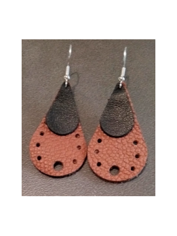 Boucles d'oreilles gouttes en cuir