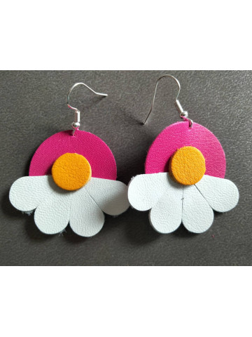 Boucles d'oreilles demi-fleur