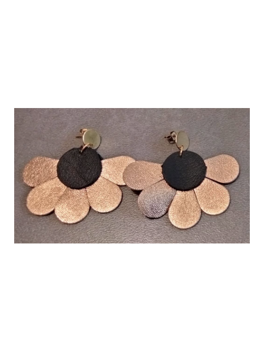 Boucles d'oreilles demi-fleur