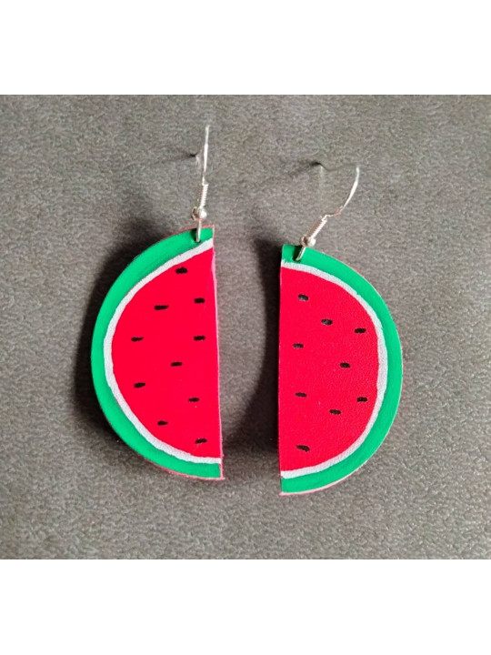 Boucles d'oreilles pastèque