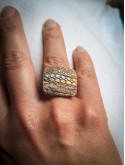 Bague artisanale femme effet minéral – pièce unique bronze