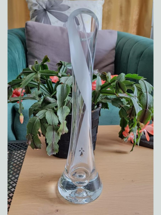 Vase Soliflore Breton Triskel Gravé | Artisanat Verre Sablage | Algan de Lux