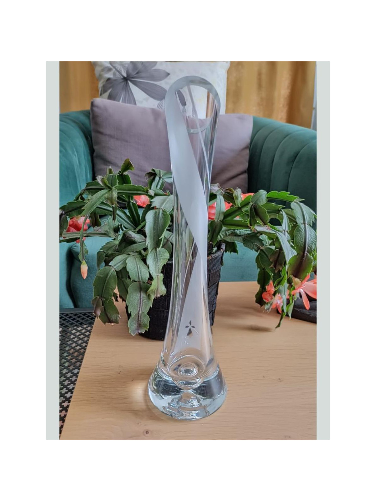 Vase Soliflore Breton Triskel Gravé | Artisanat Verre Sablage | Algan de Lux