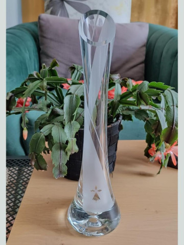 Vase Soliflore Breton Triskel Gravé | Artisanat Verre Sablage | Algan de Lux
