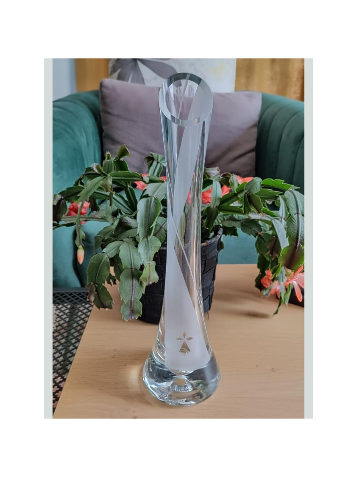 Vase Soliflore Breton Triskel Gravé | Artisanat Verre Sablage | Algan de Lux