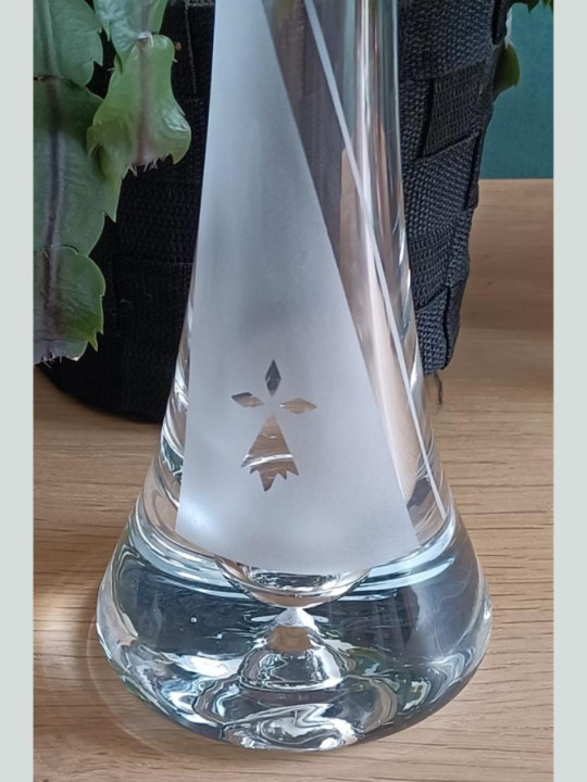 Vase Soliflore Breton Triskel Gravé | Artisanat Verre Sablage | Algan de Lux