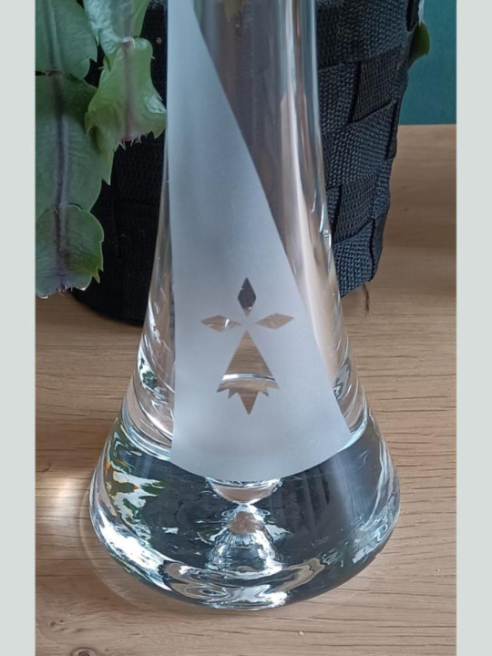 Soliflore Breton Hermine bretonne gravée | Artisanat Verre Sablage | Algan de Lux