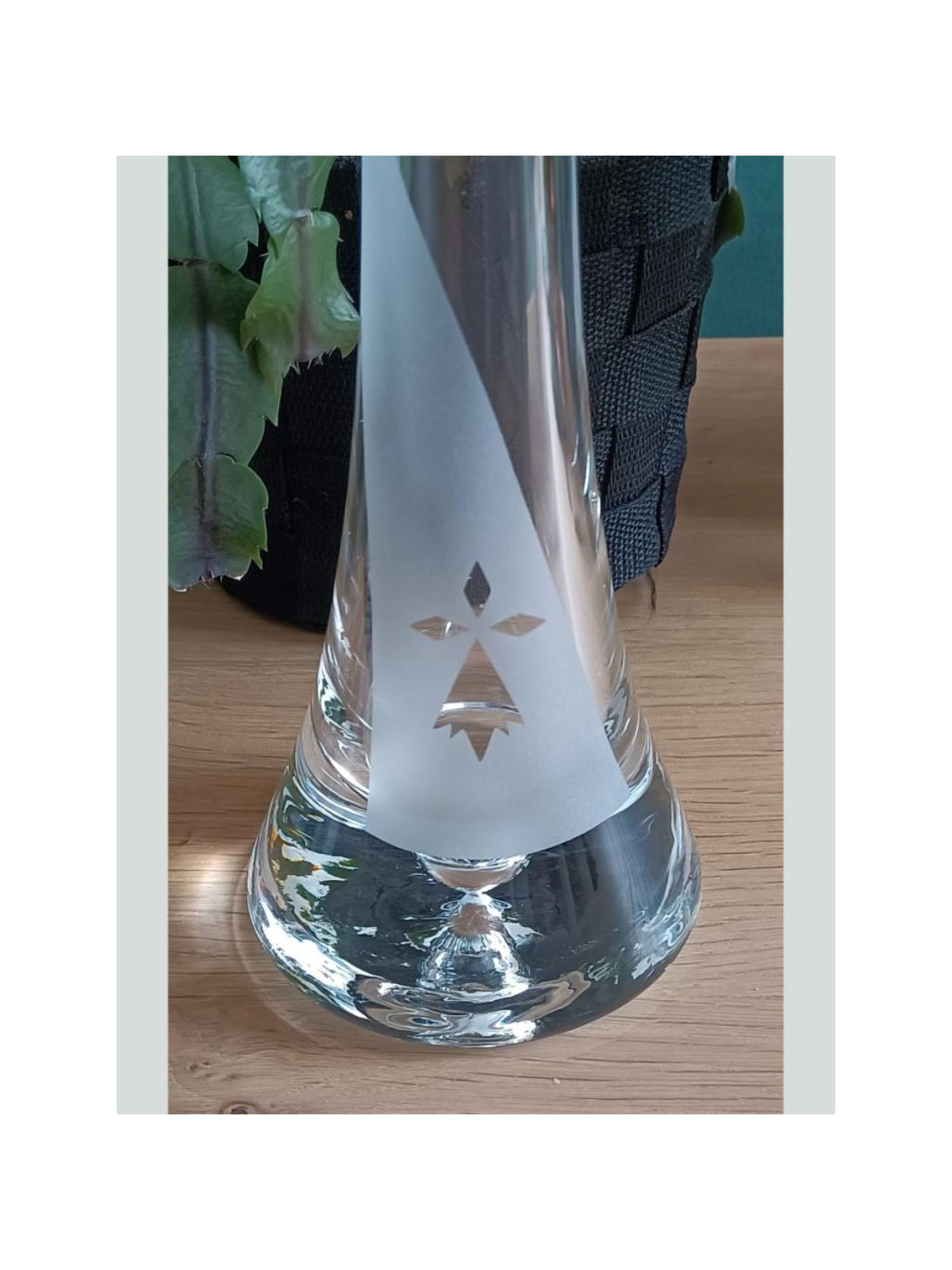 Soliflore Breton Hermine bretonne gravée | Artisanat Verre Sablage | Algan de Lux