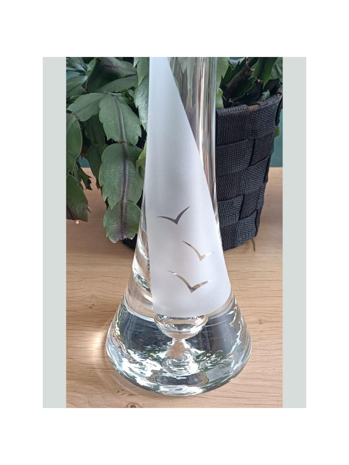 Soliflore Hermines bretonnes gravée | Artisanat Verre Sablage | Algan de Lux
