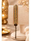 Bracelet femme strass dorés – Bijou bohème chic élégant