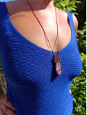 collier micromacramé pierre charoïte