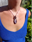 collier micromacramé pierre charoïte