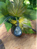 collier micromacramé pierre agate mousse