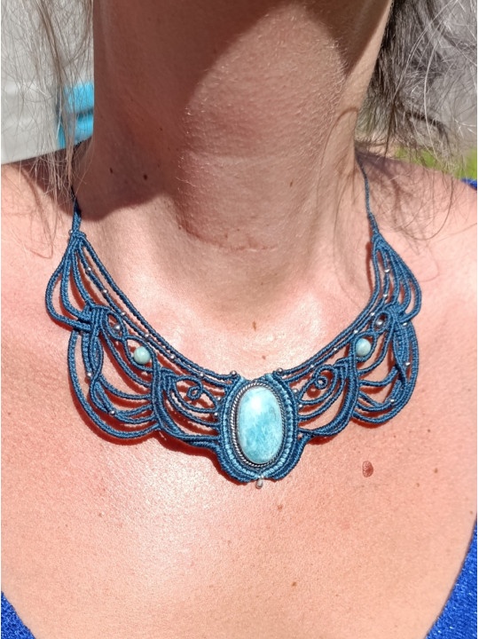 collier gorgone pierre amazonite