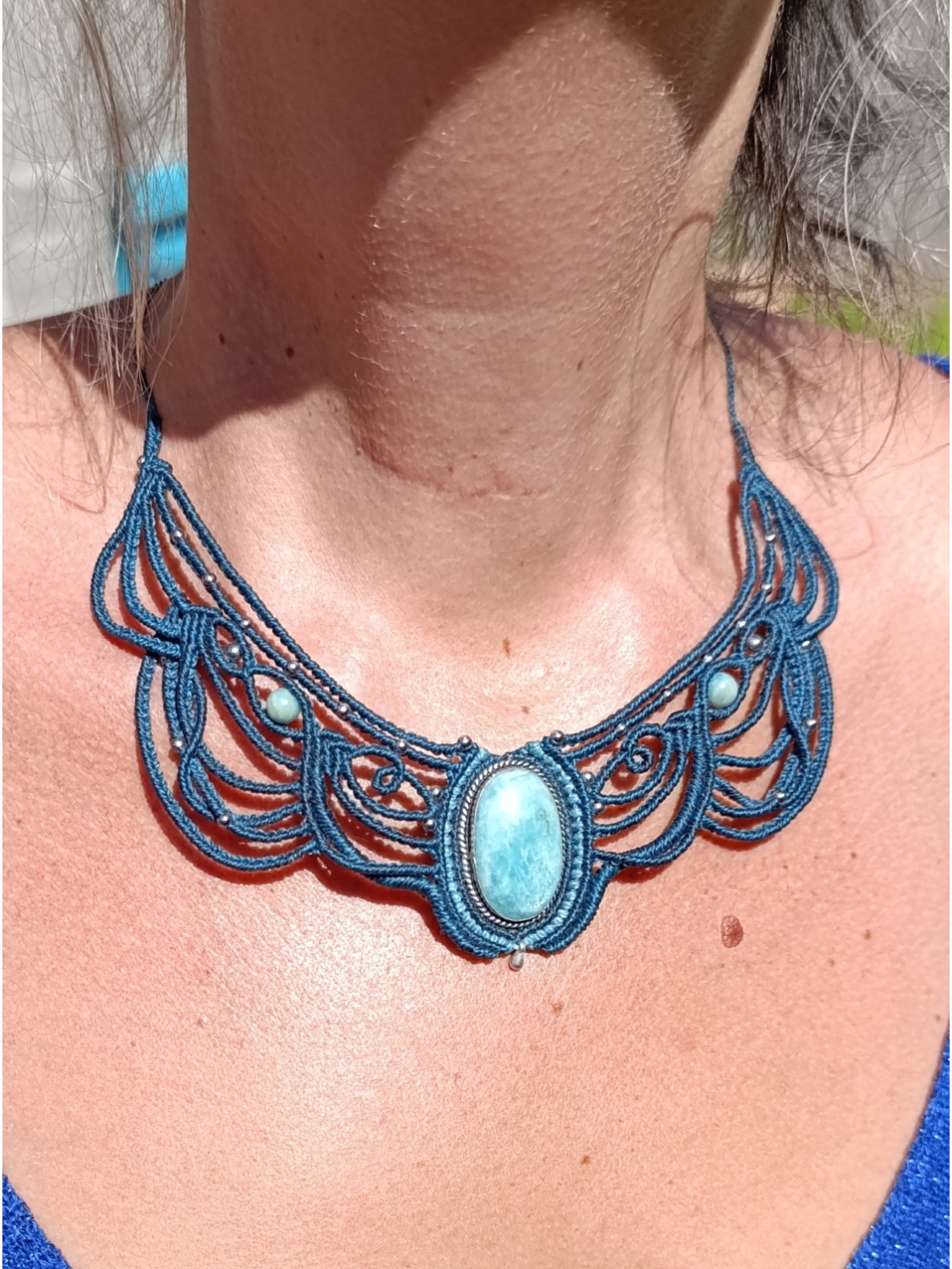 collier gorgone pierre amazonite