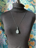 collier micromacramé pierre agate mousse