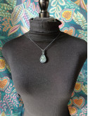 collier micromacramé pierre agate mousse