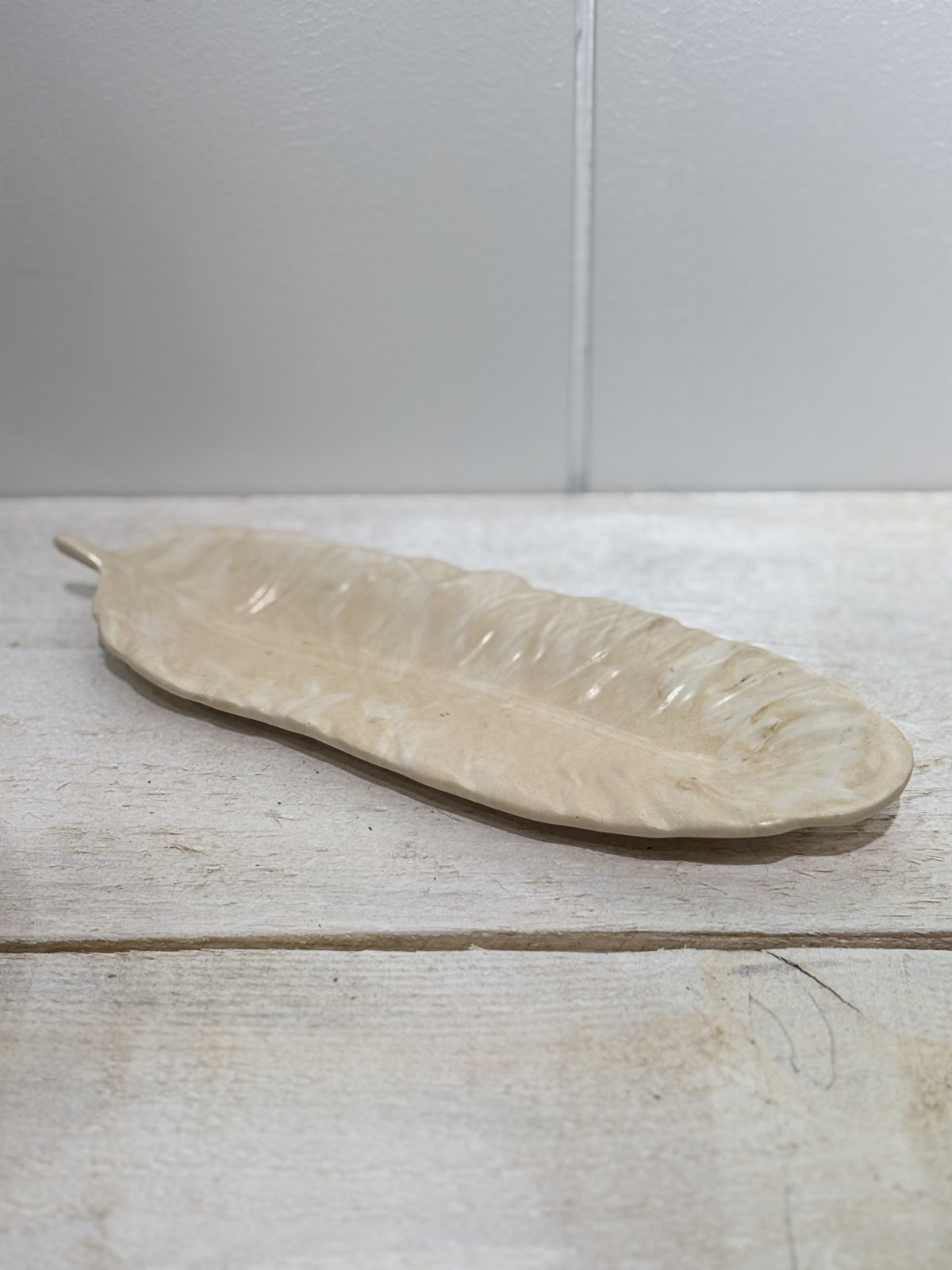 Vide-poche plume marbré beige