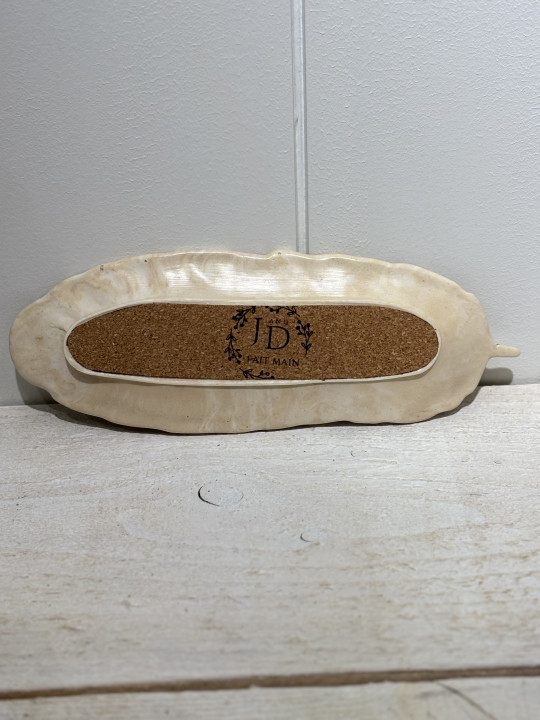Vide-poche plume marbré beige