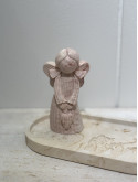 Figurine ange cœur marbré rouge