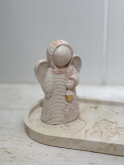 Figurine ange rouge lanterne dorée 