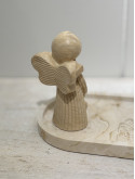 Figurine ange cœur beige foncé 