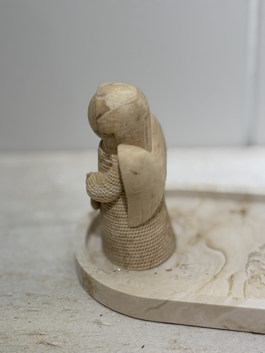 Figurine ange beige lanterne cœur 