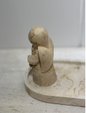 Figurine ange beige lanterne cœur 