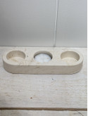 Triple Bougeoir chauffe plat beige 