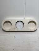 Triple Bougeoir chauffe plat beige 