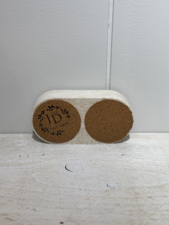 Double bougeoir chauffe plat beige 