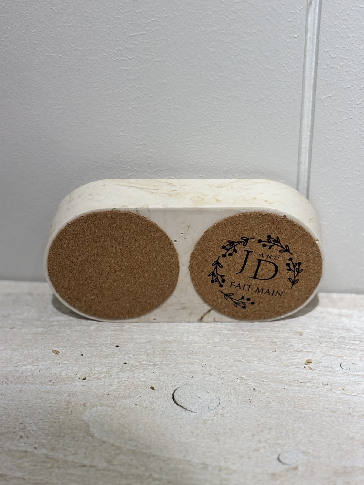Double bougeoir chauffe plat beige 