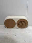 Double bougeoir chauffe plat beige 