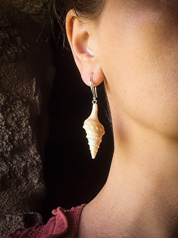 Boucles d’oreilles pendantes coquillage naturel bohème marin