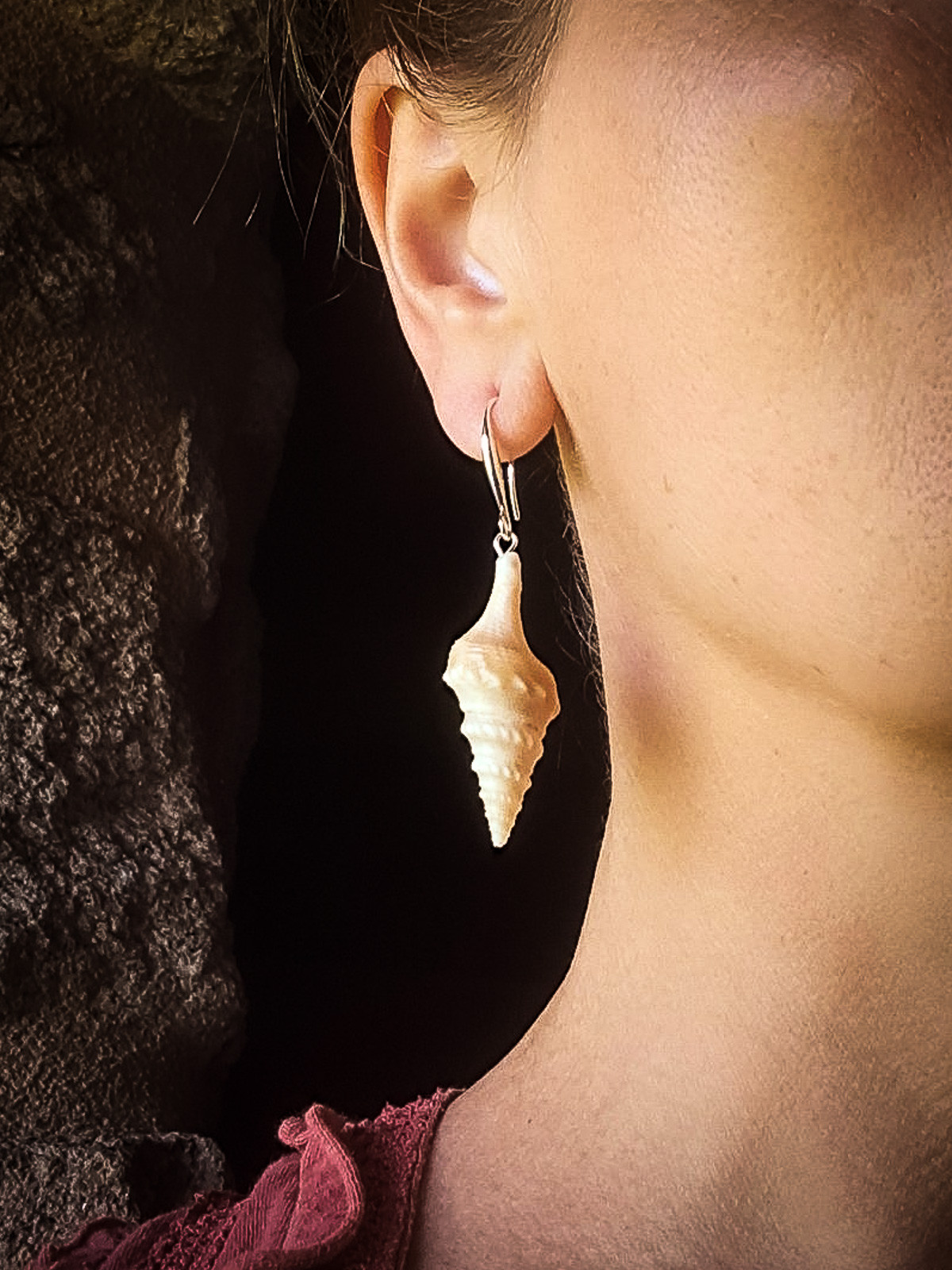 Boucles d’oreilles pendantes coquillage naturel bohème marin
